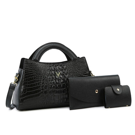 Women's Crossbody Leather Crocodile Pattern Shoulder Handbag