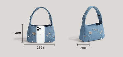 Retro Minority Design Small Handbag Summer New Metal XINGX Denim