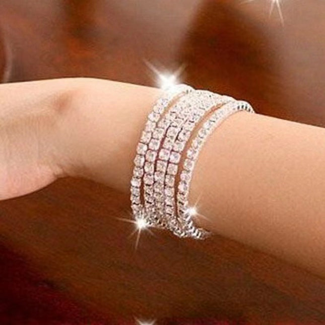 Versatile Diamond Full Diamond Elastic Bracelet
