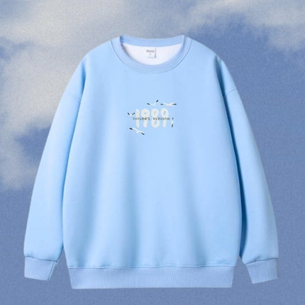 Embroidered Heavyweight Cotton Round Neck American Hoodie