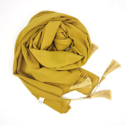 Hijab With Tassel At Four Corners