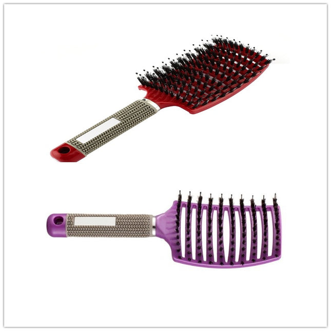 Hairbrush Anti Klit Brushy Haarborstel Women Detangler Hair Brush Bristle Nylon Scalp Massage  Teaser Hair Brush Comb - Novah