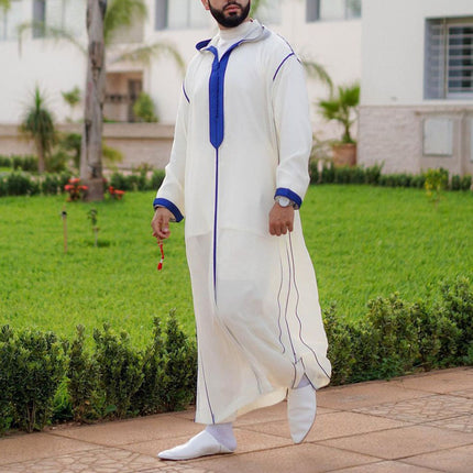 Arabic Long Men's Hooded Shirt Muslim Robe
