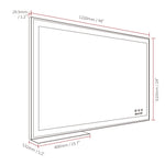 Miroir de maquillage LED pour salle de bain de 48x24 pouces avec éclairage lumineux, marque eprolo, miroir rectangulaire élégant
