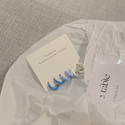 H Alphabet Letter Earrings Women's Silver Needle Small Delicate Earrings