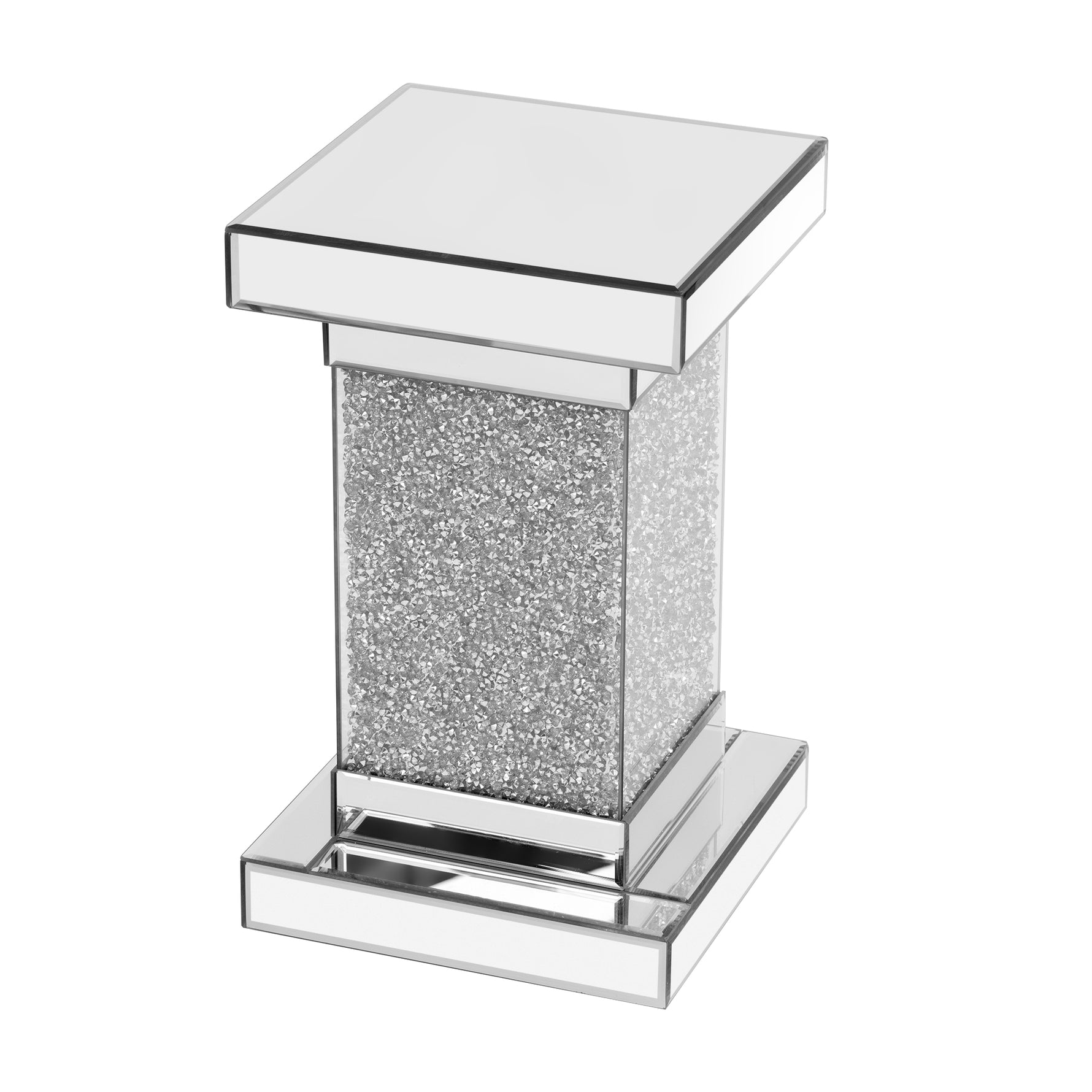 Miroir carré argenté de 11,8 pouces de la marque eprolo, reflet brillant avec cadre en métal élégant.