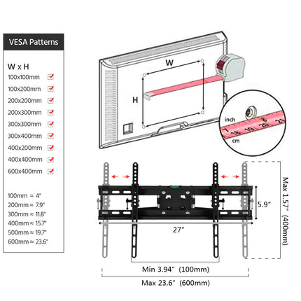 TMDS-204 32-70 Inch Double Pendulum Large Base TV Stand With A Load Capacity Of 50KG