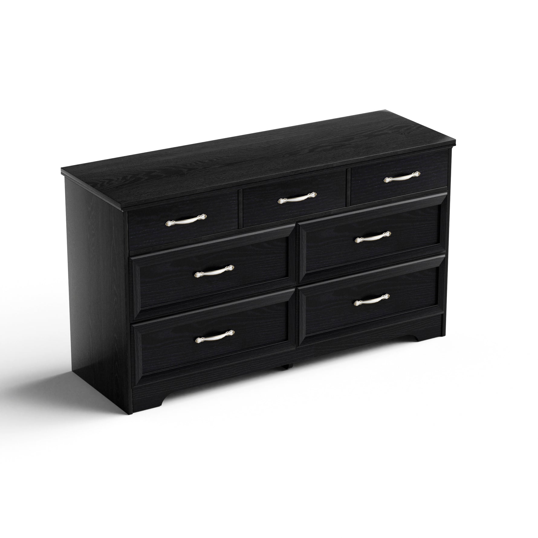 Commode moderne à 3 tiroirs eprolo avec poignées en métal noire, rangement pour vêtements, dimensions 47,6''L x 15,7''W x 26,6''H