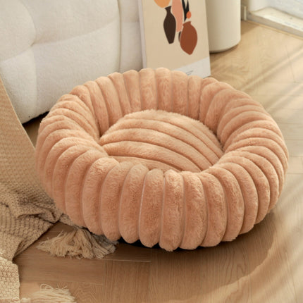 High Weight Pet Nest Straight Rabbit Plush Mat Round Long Hair Cat Nest Warm Winter Dog Bed Kennel
