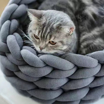 Cat House Cushion Soft Long Plush Warm Pet Mat Cute Kennel Cat Sleeping Basket Bed Round Fluffy Comfortable Touch Pet Products