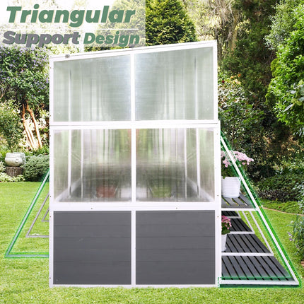 Wooden Lean-to Greenhouse For Outdoors, Heavy Duty Walk-in, For Winter