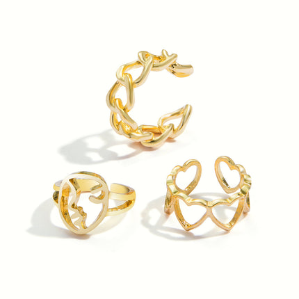 Creative Alloy Geometric Joint Ring Set