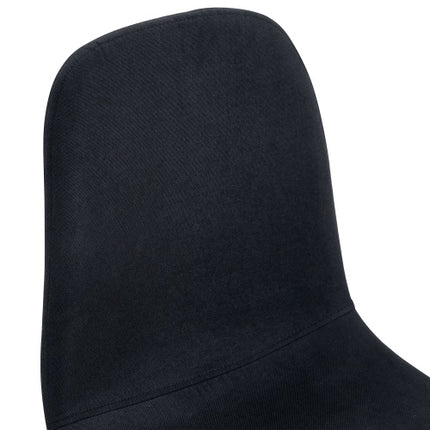 Luxury Simple Chair - Set Of 4 BLACK Linen-Cotton Material High Resilience Dining Chair With Metal Black Leg.Integral Metal Leg Architecture,Suitable For Various Interior Decoration Styles.
