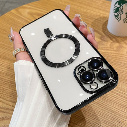 Magnetic Plating Transparent With Lens Protector Drop-resistant Phone Case