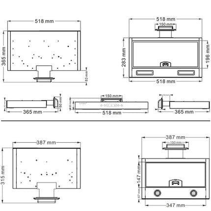 Modification Accessories Trailer Kitchen Range Hood Iveco Quanshun B- Type RV Mini Range Hood