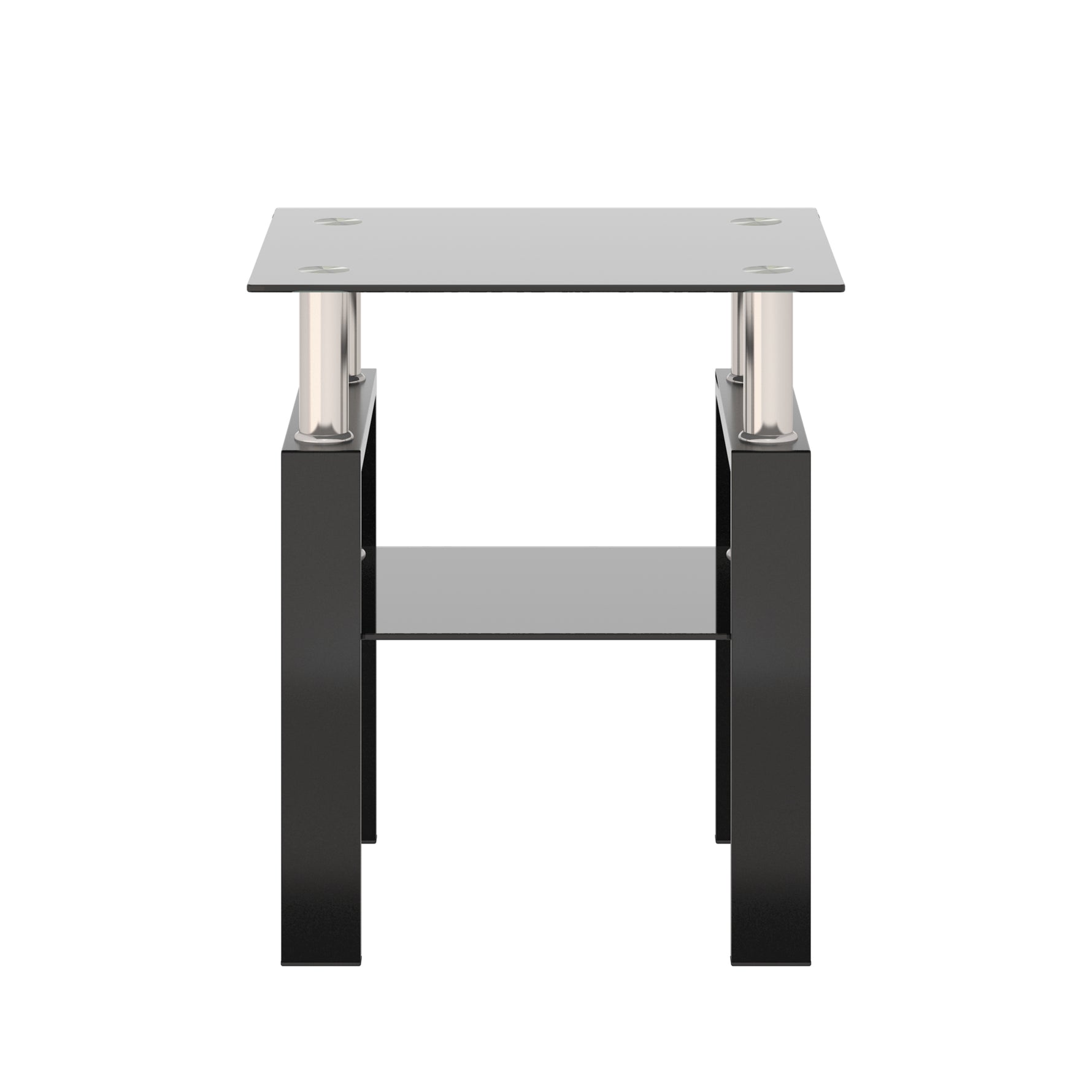 Table basse moderne en verre trempé noire, carré, pour salon, table d'appoint élégante et design eprolo.