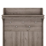Armoire d'entrée en chêne avec bureau de rangement, 5 crochets, tiroirs et étagère, par eprolo