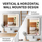 Miroir lumineux LED pour salle de bain de 48x24 pouces de la marque eprolo, miroir de maquillage moderne et élégant.