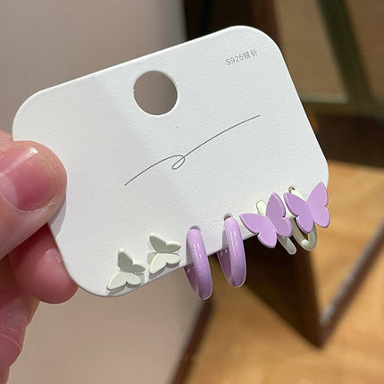 H Alphabet Letter Earrings Women's Silver Needle Small Delicate Earrings