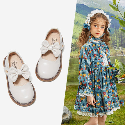 Soft Sole Little Girls Leather Shoes Girls Shallow Mouth Comfortable Shoes