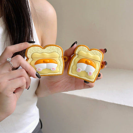 Cartoon Toast Small Corgi Suitable For Bluetooth Wireless Earphone Case