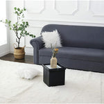 Pouf pliable en cuir eprolo de 12 pouces avec rangement, antidérapant, compact, idéal comme ottoman ou siège d'appoint.