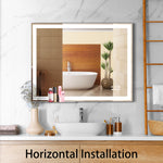 Miroir de maquillage LED pour salle de bain 48x24 pouces de la marque eprolo, avec éclairage intégré et cadre rectangulaire.