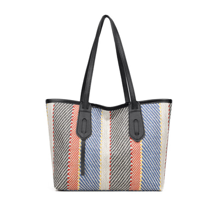 Bag Female Cotton And Linen Stripes Tote Bag Fabric Shoulder Bag