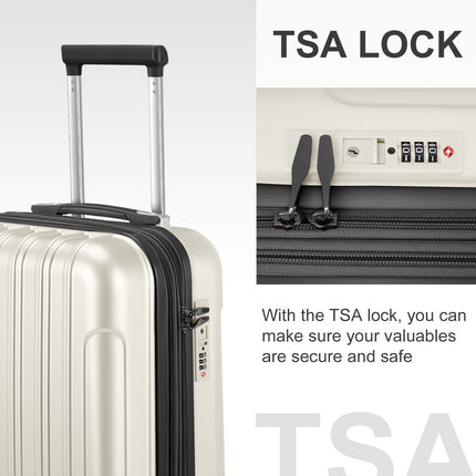 Vertical Pattern Two-piece Set 20 Inch Expandable With 14 Inch Suitcase