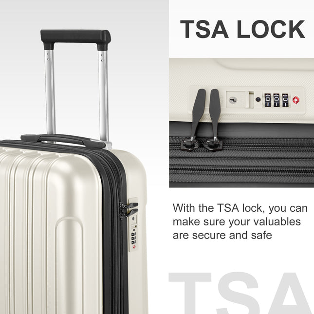 Vertical Pattern Two-piece Set 20 Inch Expandable With 14 Inch Suitcase