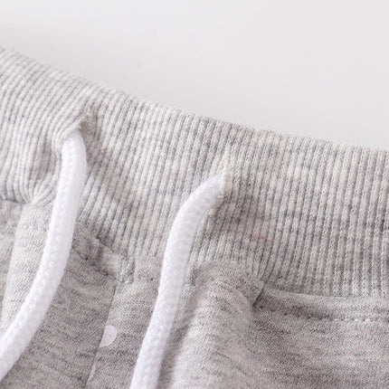 Girls' Light Gray Printing Little Daisy Shorts