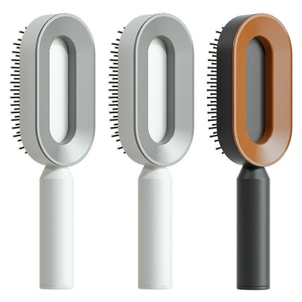 Self Cleaning Hair Brush For Women One-key Cleaning Hair Loss Airbag Massage Scalp Comb Anti-Static Hairbrush - Novah