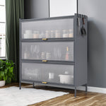 Étagère de rangement pour cuisine eprolo à 3 niveaux, armoire de stockage pour la cuisine avec étagères en métal.