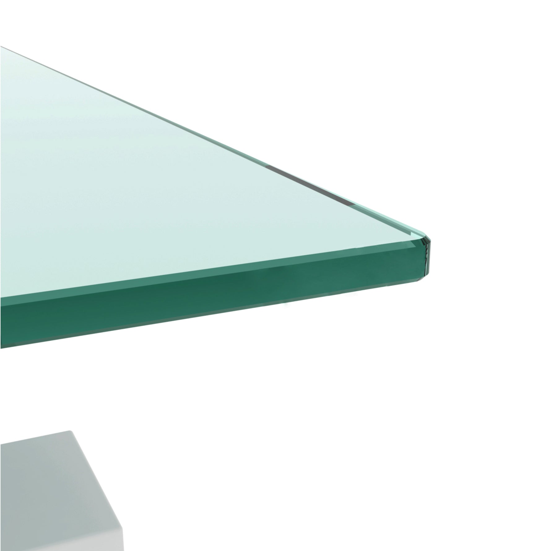 Table basse blanche en cristal moderne pour salon, meuble de salon central ou d'appoint, design épuré, marque eprolo.