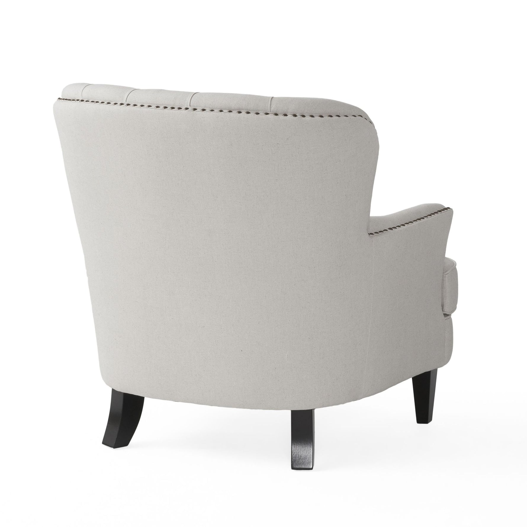 Chaise de club moderne en tissu gris clair avec ottoman assorti, fauteuil confortable et style élégant par eprolo.