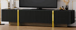 Meuble TV élégant noir pour téléviseurs jusqu'à 80 pouces, avec rangements et tiroirs modernes, marque eprolo