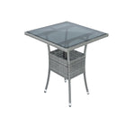 Ensemble de conversation de patio en osier gris avec 3 pièces et coussins blancs, idéal pour l’extérieur, de la marque eprolo.