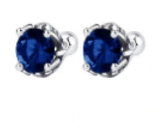 High-grade S925 Sterling Silver Screw Stud Earrings Emerald Zircon