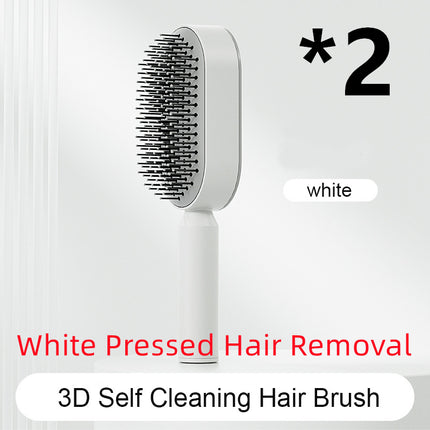 Self Cleaning Hair Brush For Women One-key Cleaning Hair Loss Airbag Massage Scalp Comb Anti-Static Hairbrush - Novah