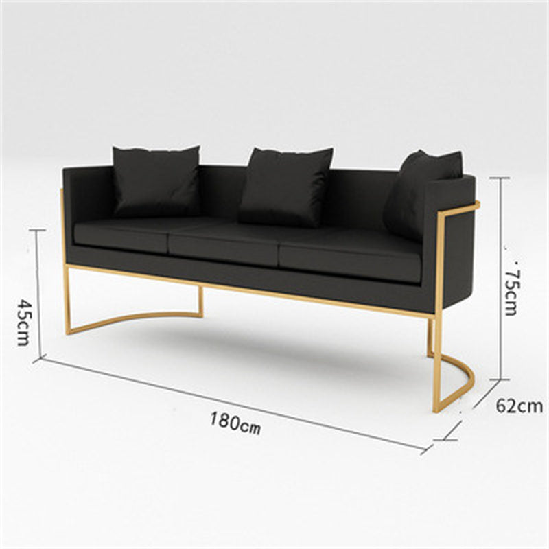 Canapé de détente simple Novah pour bureau ou réception, meuble de repos moderne et confortable avec tissu gris clair.