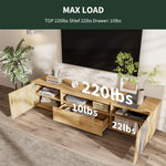 Meuble TV moderne de 70 pouces en bois avec espace de rangement, conçu par eprolo, pour salon élégant et contemporain.