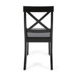 Deux chaises de salle à manger en acacia noir de la marque eprolo, style ferme, avec dossier solide et assise confortable.