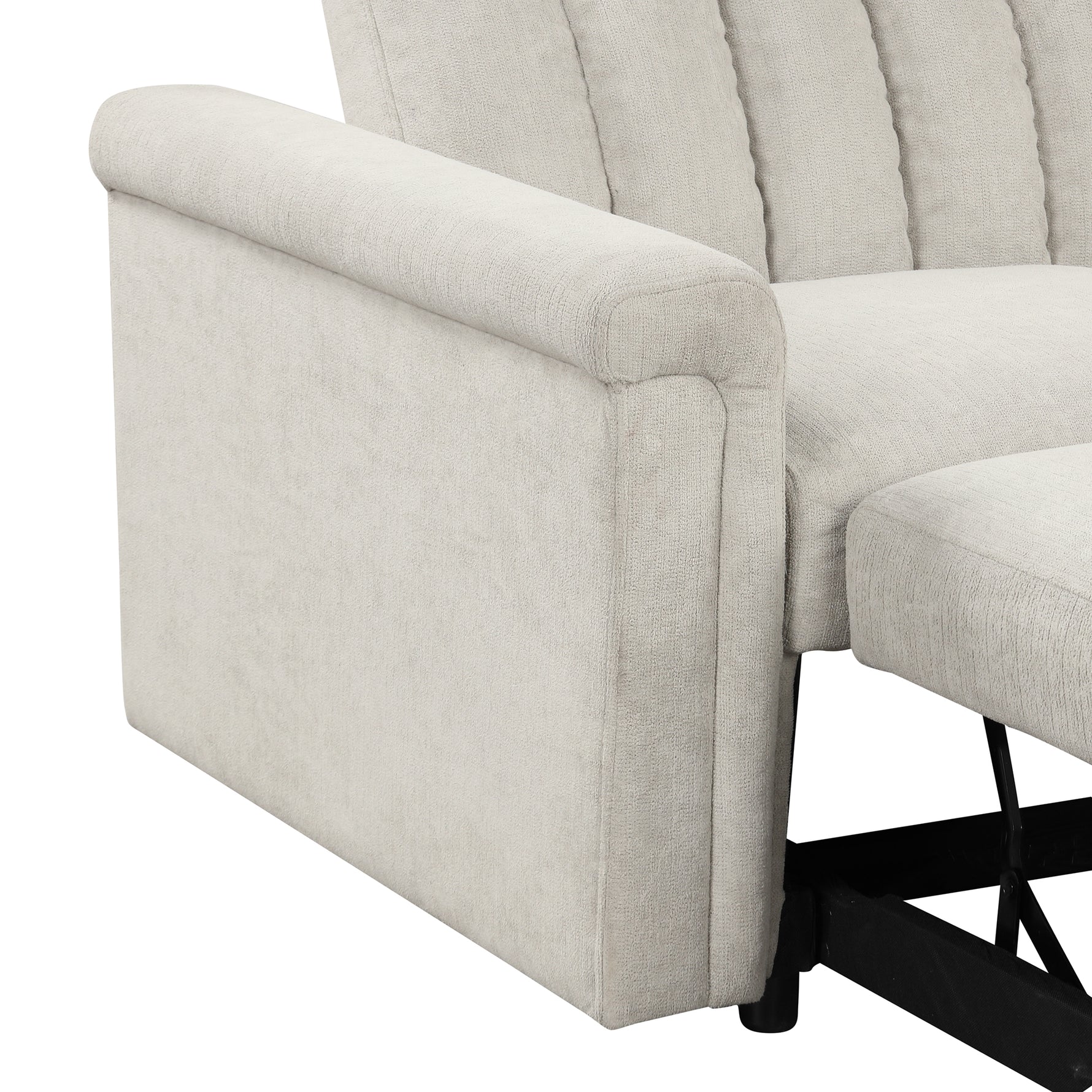 Canapé convertible U_STYLE eprolo avec coussin doux, pouvant servir de lit pour deux personnes, en tissu confortable.