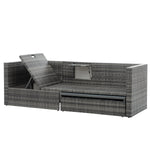Ensemble de meubles de terrasse en rotin PE d'eprolo avec table basse en contreplaqué, idéal pour mobilier extérieur saisonnier.