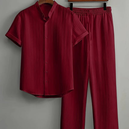 Men's Casual Multi-color Beach Short Sleeve Suit