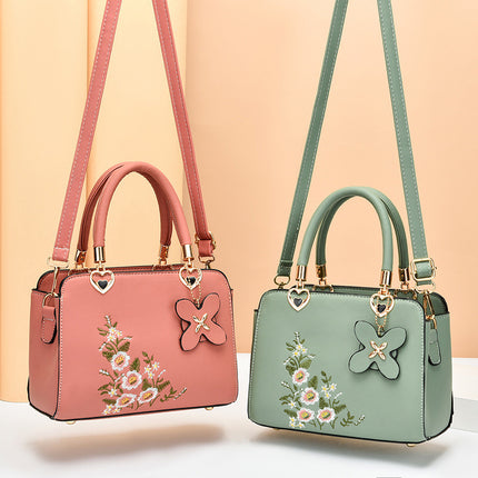 European American Fashion Floral Print Decorative Women's Shoulder Crossbody Handbag