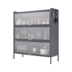 Étagère de rangement pour cuisine eprolo, armoire à épicerie à 3 niveaux, idéale pour organiser la cuisine.