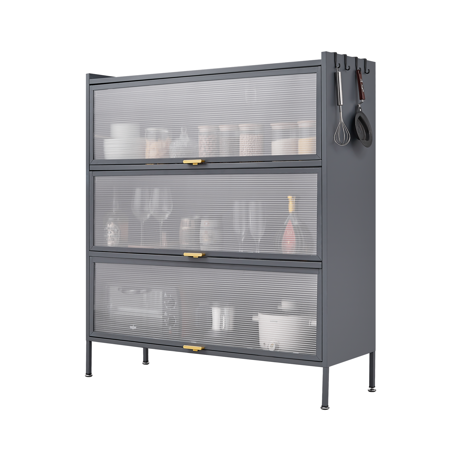 Étagère de rangement pour cuisine eprolo, armoire à épicerie à 3 niveaux, idéale pour organiser la cuisine.