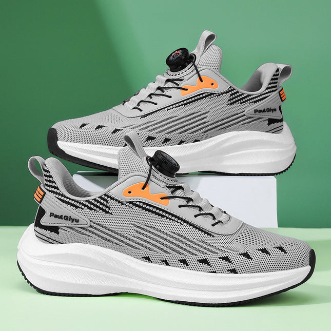 Rotating Buckle Fly-kit Mesh Casual Sports Running Men's Shoes