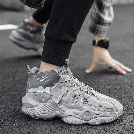 Round head tide shoes Dad lace up personality